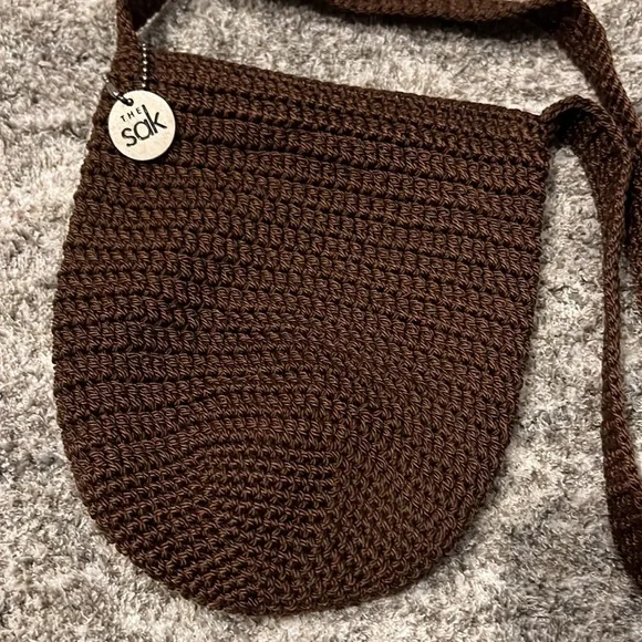 The Sak brown crocheted cross body bag - Picture 3 of 5
